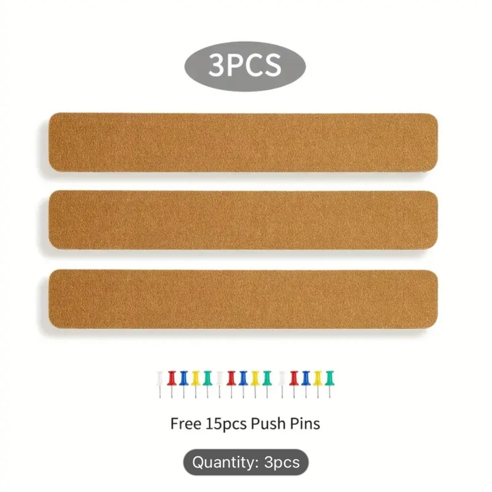Self-Adhesive Cork Board Strips X 3 BRAND NEW
